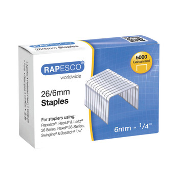 Rapesco 26/6mm Staples Pack of 5000 S11662Z3 HTST116
