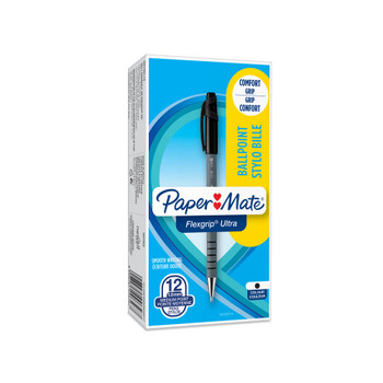 PaperMate Flexgrip Ultra Ball Pen Medium Black Pack of 12 S0190113 GL24511