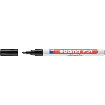 Edding 751 Bullet Tip Paint Marker Fine Black Pack of 10 4-751001 ED44092