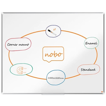 Nobo Premium Plus Enamel Magnetic Whiteboard 1500x1200mm 1915147 1915147