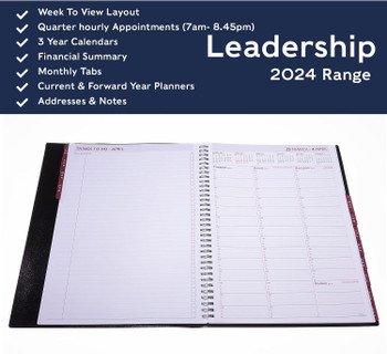 Collins Leadership A4 Diary Week To View Appointment 2024 CP6740.99-24 CP6740.99-24