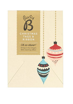 Busy B Christmas Xmas Gift Wrap Tags & Ribbon - 40x Tags 6m x Ribbon 4078