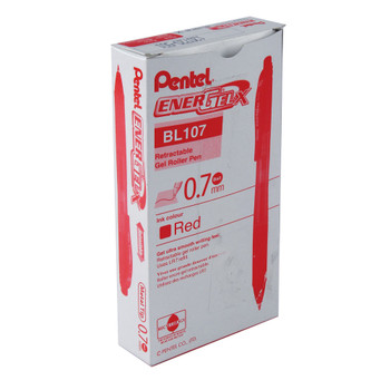 Pentel EnerGel X Retractable Gel Pen Medium Red Pack of 12 BL107/14-B PE05954