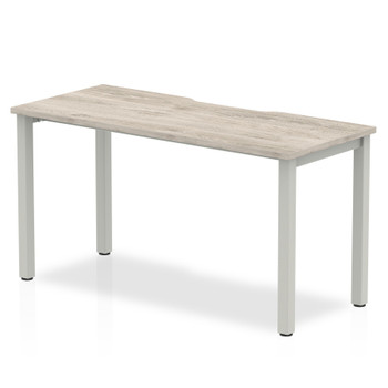 Dynamic Evolve Plus 1400Mm Single Starter Desk Grey Oak Top Silver Frame BE761 BE761