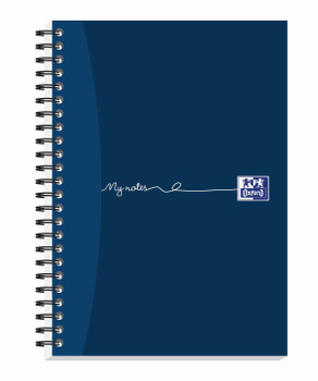 Oxford My Notes Notebook A5 Card Cover Wirebound Ruled 100 Pages Navy Blue Pack 400020197