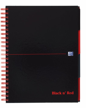 Oxford Black N Red Project Book A4 Hardback Wirebound Ruled Margin Scribzee Comp 100080730