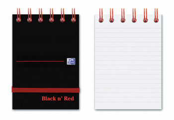 Black N Red A7 Wirebound Hard Cover Reporters Shorthand Notebook Ruled 140 Pages 400050435