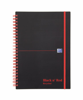 Black N Red A5 Wirebound Polypropylene Cover Notebook Recycled Ruled 140 Pages B 100080221