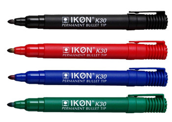 Valuex Permanent Marker Bullet Tip 2Mm Line Assorted Colours Pack 4 K30-WLT4