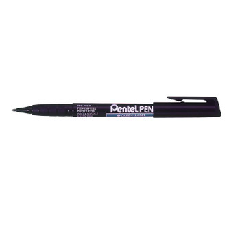 Pentel Nms50 Permanent Marker Bullet Tip 1Mm Line Black Pack 12 NMS50-A