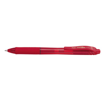 Pentel Energel X Gel Retractable Gel Rollerball Pen 0.7Mm Tip 0.35Mm Line Red Pa BL107-BX