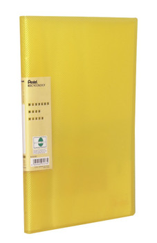 Pentel Recycology A4 Vivid Display Book 30 Pocket Yellow Pack 10 DCF343G