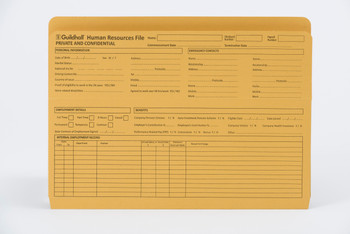 Guildhall Pre-Printed Hr File Manilla 244X355mm 315Gsm Yellow Pack 50 211/1300Z