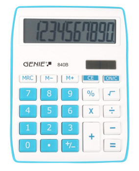 Genie 840B 10 Digit Desktop Calculator Blue 12260