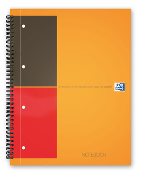 Oxford International Wirebound Notebook A4+ Perforated 160 Pages Orange 10010403 100104036