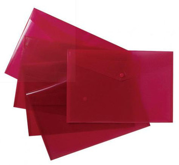 Valuex Popper Wallet Polypropylene A4 Plus Red Pack 5 301395x5