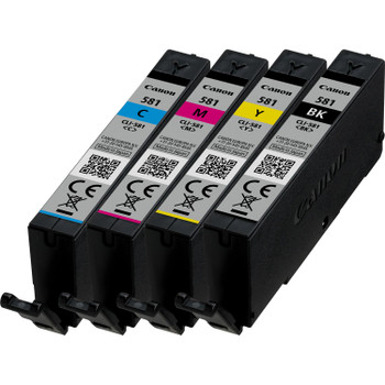 Canon Cli581 Black Cyan Magenta Yellow Standard Capacity Ink Cartridge Multipack 2103C004