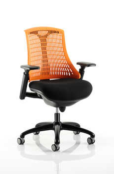 Flex Task Operator Chair Black Frame Fabric Seat Orange Back With Arms OP000049 KC0075