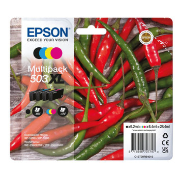 Epson Chillies 503 Black Cyan Magenta Yellow High Capacity Ink Cartridge Multipa C13T09R64010