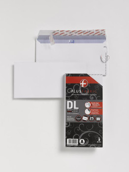 Plus Fabric Wallet Envelope Dl Peel And Seal Plain Easy Open Power-Tac 110Gsm Wh R10004