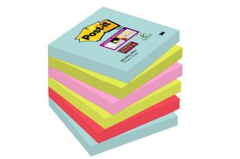 Post-It Super Sticky Notes 76X76mm 90 Sheets Cosmic Colours Pack 6 7100263206 7100263206