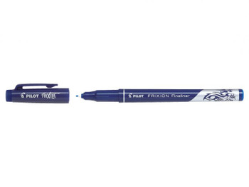 Pilot Frixion Erasable Fineliner Pen 1.3Mm Tip 0.45Mm Line Blue Pack 12 4902505560507