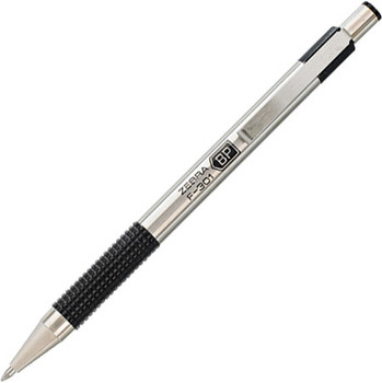 Zebra F-301 Deluxe Retractable Ballpoint Pen 1.0Mm Tip 0.5Mm Line Stainless Stee 21971