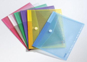 Tarifold Punched Wallets Polypropylene A4 Assorted Colours Pack 12 TAE510229