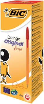 Bic Orange Ballpoint Pen 0.8Mm Tip 0.30Mm Line Red Pack 20 1199110112