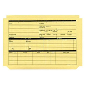 Custom forms Personnel Pre-Printed Wallet Manilla 330X235mm 270Gsm Yellow Pack 5 PWY01