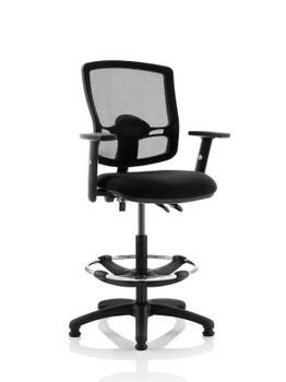 Eclipse Plus Ii Mesh Deluxe Chair Black Adjustable Arms Hi Rise Kit KC0302 KC0302