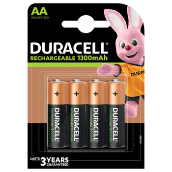 Duracell Aa Rechargeable Batteries 1300Mah Pack 4 DURHR6B4-1300SC