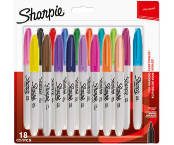 Sharpie Permanent Fine Markers Assorted Fun Colours Pack 18 1996112 1996112