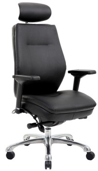 Domino Black Bonded Leather Chair With Headrest PO000065 PO000065