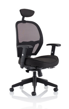 Denver Black Mesh Chair With Headrest KC0283 KC0283