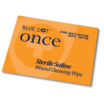 Blue Dot Sterile Saline Wipes Pack 100 1047206