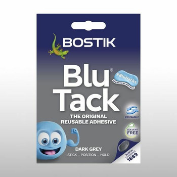 Bostik Blu Tack Original Reusable Adhesive Handy Pack 45G Dark Grey Pack 12 - 30 30623312