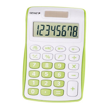 Genie 120B 8 Digit Pocket Calculator Green 12496