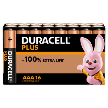 Duracell Plus Aaa Alkaline Battery Pack 16 MN2400B16PLUS MN2400B16PLUS