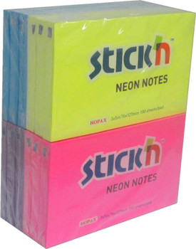 Valuex Stickn Notes 76X127mm 100 Sheets Neon Colours Pack 12 21334 21334