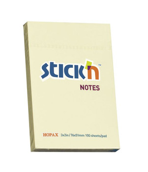 Valuex Stickn Notes 76X51mm 100 Sheets Pastel Yellow Pack 12 21006 21006