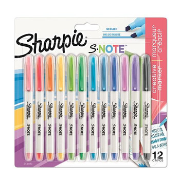 Sharpie S-Note Creative Permanent Marker Chisel Tip Assorted Colours Pack 12 213 2138233