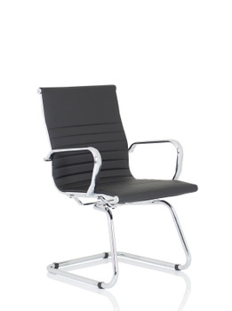Nola Black Soft Bonded Leather Cantilever Chair OP000224 OP000224
