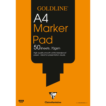 Clairefontaine Goldline A4 Marker Pad 70Gsm 50 Sheets White Paper GPB1A4Z GPB1A4Z