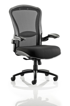 Houston Chair Mesh Back Black Fabric Seat With Arms OP000181 OP000181