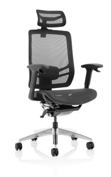 Ergo Click Chair Black Mesh Seat Black Mesh Back With Headrest KC0297 KC0297