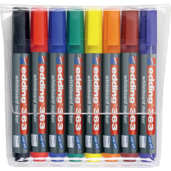 Edding 363 Whiteboard Marker Chisel Tip 1-5Mm Line Assorted Colours Pack 8 4-363-8
