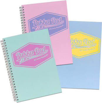 Pka Pad Jotta A5 Wirebound Card Cover Notebook Ruled 200 Pages Pastel Blue/Pin 8629-PST