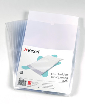 Rexel Nyrex Card Holder Polypropylene A4 Top Opening Clear Pack 25 12092 12092