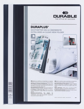 Durable Duraplus Report Folder Extra Wide A4 Black Pack 25 257901 257901